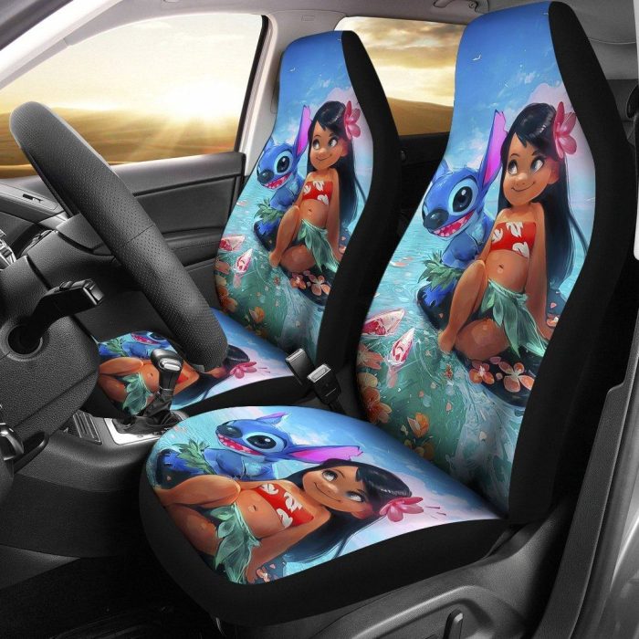 Stitch And Lilo Car Seat Covers - Car Accessories DN Cartoon Fan Gift