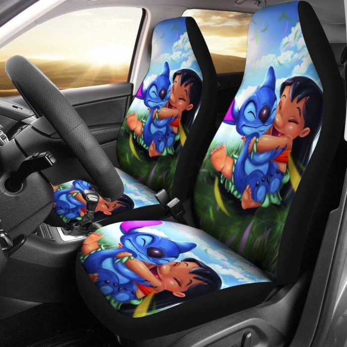 Stitch And Lilo Cute Car Seat Covers - Car Accessories DN Cartoon Fan Gift