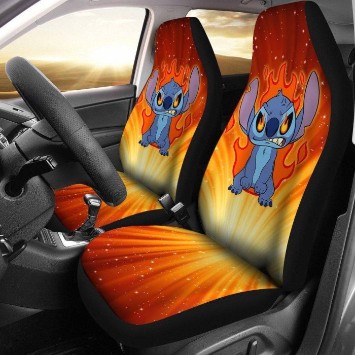 Stitch Angry Car Seat Covers - Car Accessories DN Cartoon Fan Gift