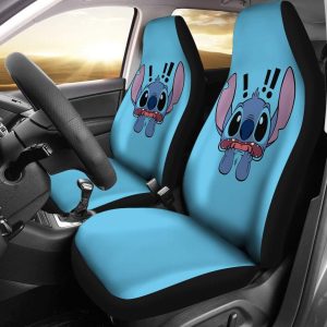 Stitch Scared Car Seat Covers - Car Accessories - Best Gift for DN Cartoon Fans