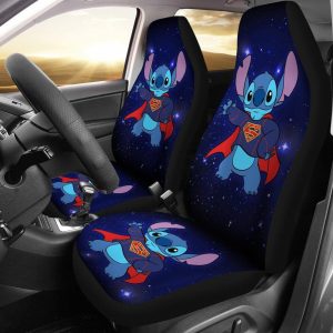 Stitch Superman Car Seat Covers - Car Accessories - Best Gift for DN Cartoon Fans