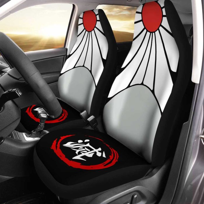 Tanjiro Rising Sun Earrings Car Seat Covers Custom Demon Slayer Car Accessories