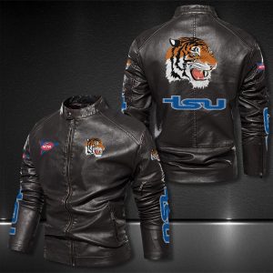 Tennessee State Tigers Motor Collar Leather Jacket For Biker Racer