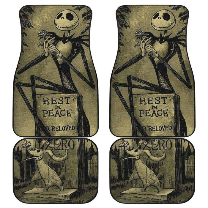 The Nightmare Before Christmas Car Floor Mats - Zero Rest In Peace Car Mats NBCFM11