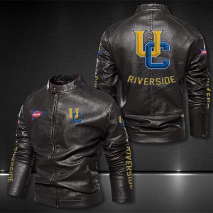 Uc Riverside Highlanders Motor Collar Leather Jacket For Biker Racer