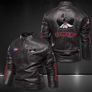 Unlv Rebels Motor Collar Leather Jacket For Biker Racer