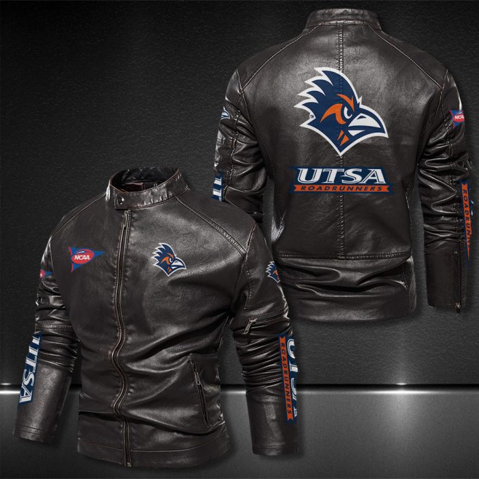 Utsa Roadrunners Motor Collar Leather Jacket For Biker Racer