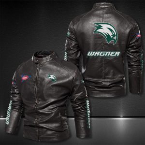 Wagner Seahawks Motor Collar Leather Jacket For Biker Racer