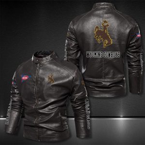 Wyoming Cowboys Motor Collar Leather Jacket For Biker Racer