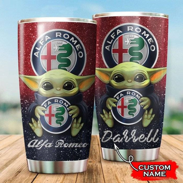 Alfa Romeo Baby Yoda Custom Name Tumbler TB0147