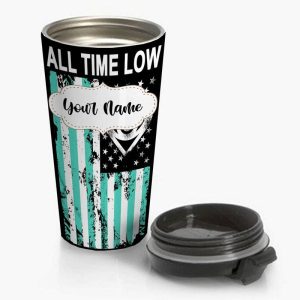 All Time Low Flag New Travel Mug Custom Personalized Name Stainless Steel Bottle