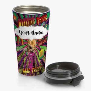 Amazing Tales Mad Tribe Travel Mug Custom Personalized Name Stainless Steel Bottle