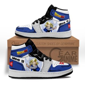 Android 18 Kids Sneakers Custom Anime Dragon Ball Kids Jordan 1 Shoes