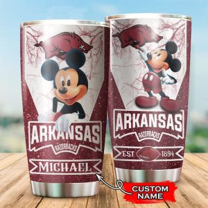 Arkansas Razorbacks Tumbler Mickey Mouse NCAA Custom Name TB2150