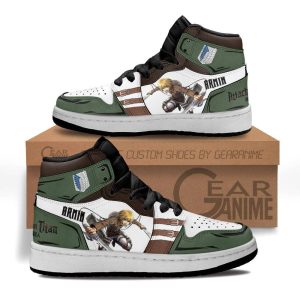 Armin Arlert Kids Sneakers Custom Anime Attack On Titan Kids Jordan 1 Shoes