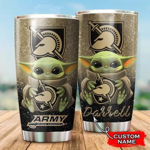 Army Black Knights Baby Yoda Custom Name Tumbler TB0139