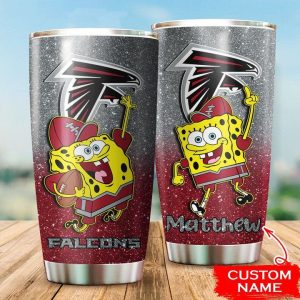 Atlanta Falcons Custom Name Spongebob Squarepants Tumbler TB2416