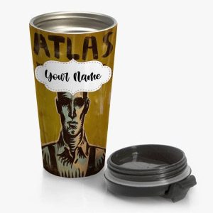 Atlas Bioshock Travel Mug Custom Personalized Name Stainless Steel Bottle