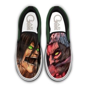 Attack vs Armored Titan Slip On Shoes Custom Anime Attack On Titan Shoes