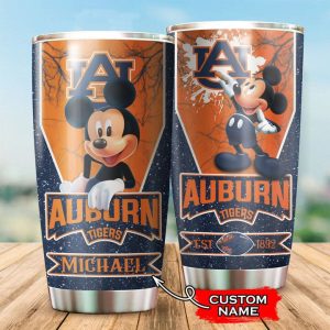 Auburn Tigers Tumbler Mickey Mouse NCAA Custom Name TB2111