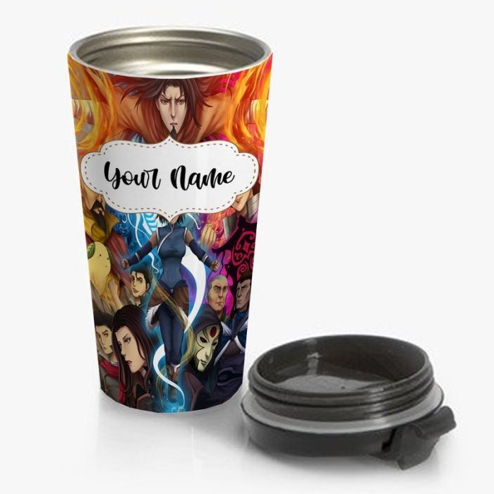 Avatar The Legend of Korra Anime Travel Mug Custom Personalized Name Stainless Steel Bottle