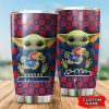 Baby Yoda Love Kansas Jayhawks Custom Name Tumbler 012 TB1489