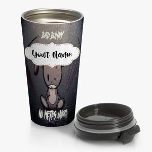 Bad Bunny Tu No Metes Cabra Travel Mug Custom Personalized Name Stainless Steel Bottle