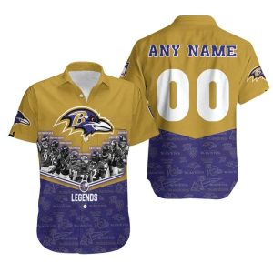 Baltimore Ravens Legends Champions Team NFL America Football 3D Custom Name Number For Ravens Fans Hawaiian Shirt