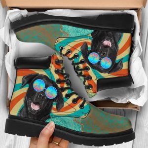 Black Labrador Dog Boots Shoes Hippie Style Funny