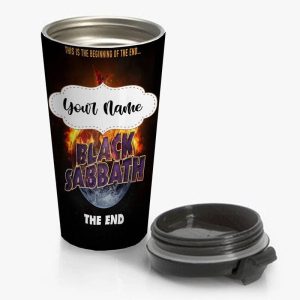 Black Sabbath The End Travel Mug Custom Personalized Name Stainless Steel Bottle