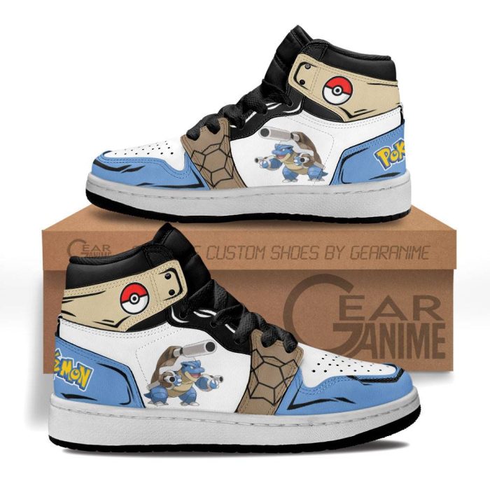 Blastoise Kids Sneakers Custom Anime Pokemon Kids Jordan 1 Shoes