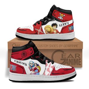 Boa Hancock and Luffy Kids Sneakers Custom Anime One Piece Kids Jordan 1 Shoes