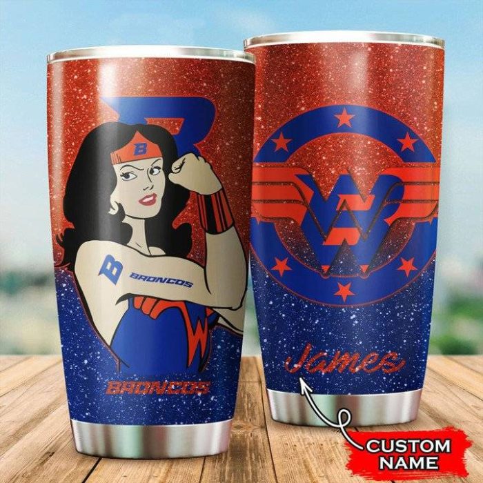 Boise State Broncos Wonder Woman Custom Name Tumbler TB1757