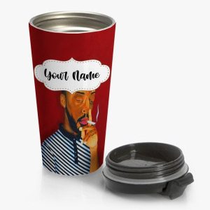 Brent Faiyaz Smoking Travel Mug Custom Personalized Name Stainless Steel Bottle