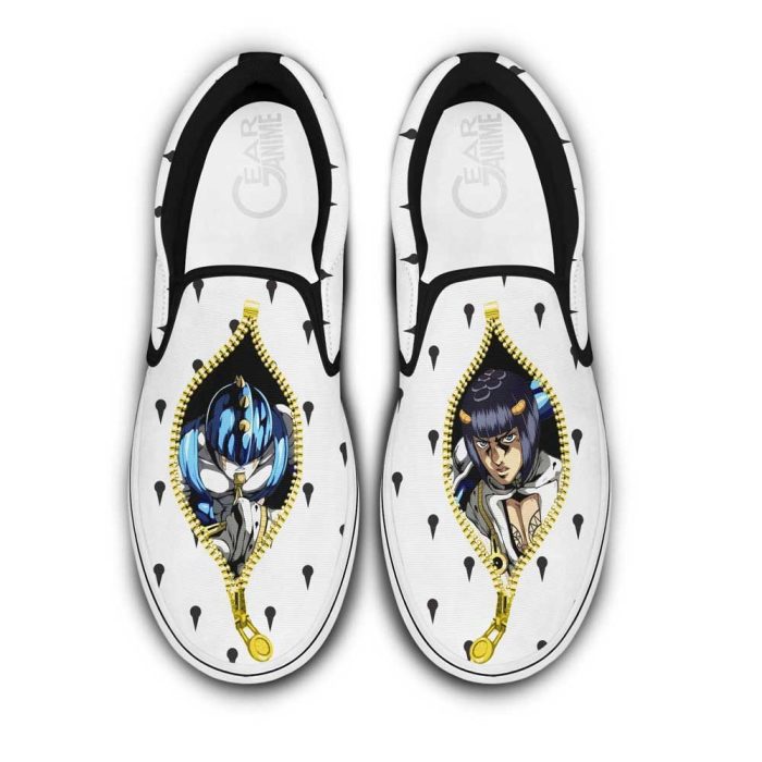 Bruno Bucciarati Slip On Shoes Custom Sticky Fingers Anime JoJo's Shoes