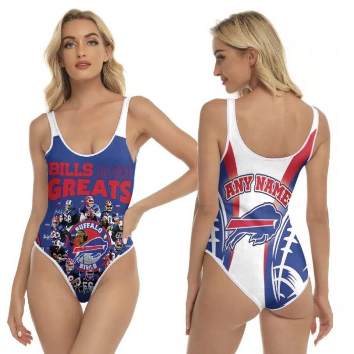 Buffalo Bills Champions Bills All-Time Greats NFL 3D With Custom Name For Bills Fans One Piece Swimsuit