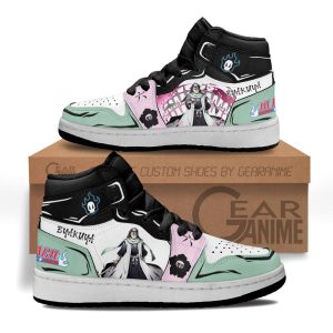 Byakuya Kuchiki Kids Sneakers Custom Anime Bleach Kids Jordan 1 Shoes