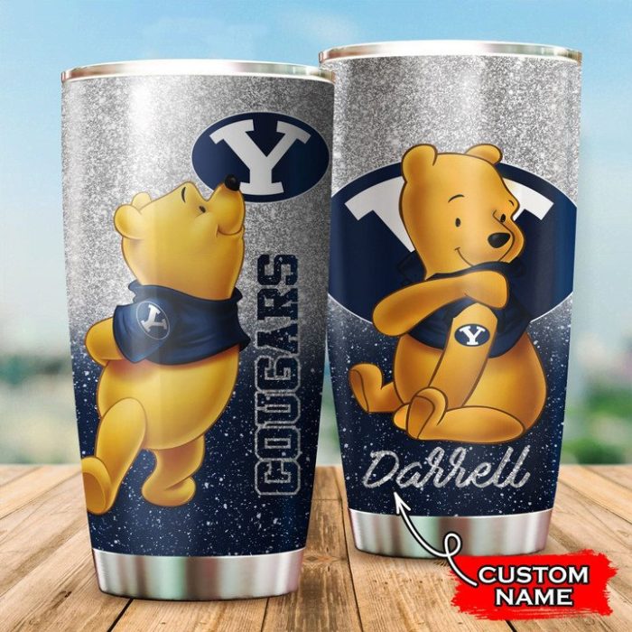 Byu Cougars Pooh Custom Name Tumbler TB0873