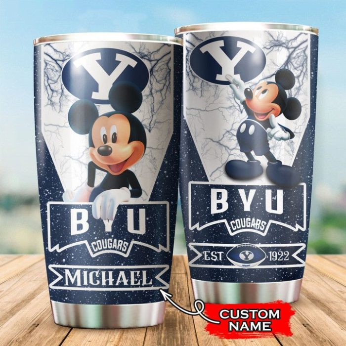 Byu Cougars Tumbler Mickey Mouse NCAA Custom Name TB2061