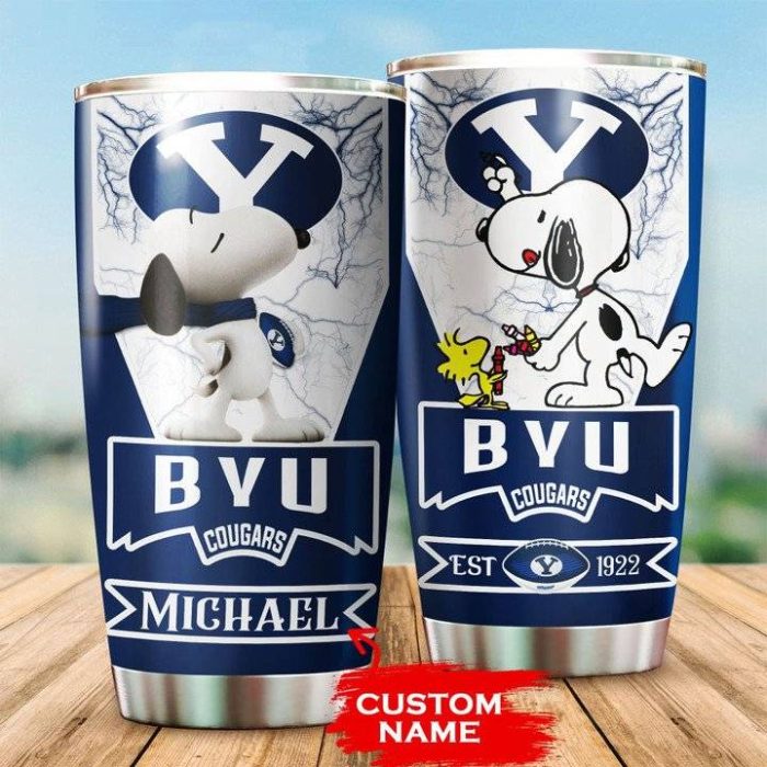 Byu Cougars Tumbler Snoopy NCAA Custom Name TB0078