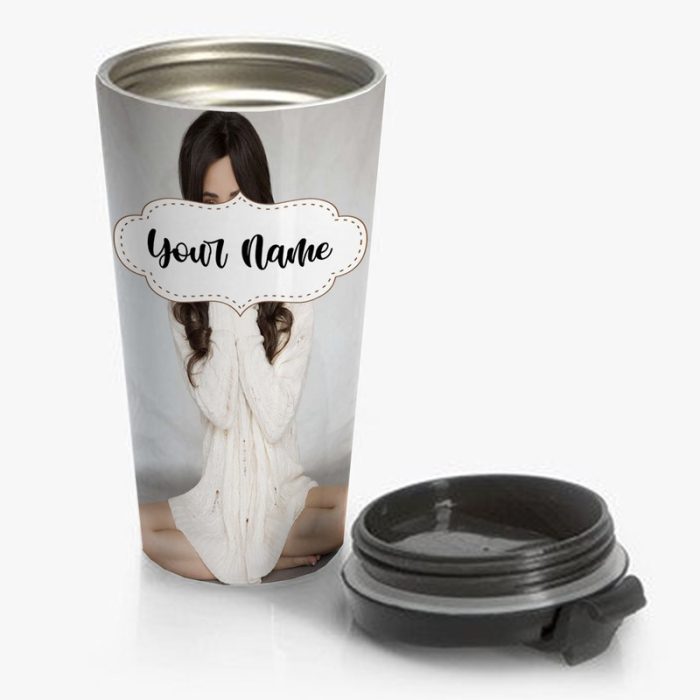 Camila Cabello Art Travel Mug Custom Personalized Name Stainless Steel Bottle