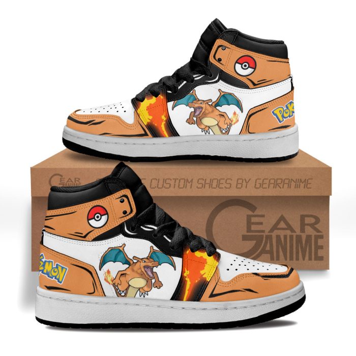 Charizard Kids Sneakers Custom Anime Pokemon Kids Jordan 1 Shoes