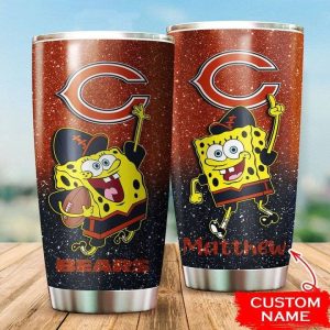 Chicago Bears Custom Name Spongebob Squarepants Tumbler TB2405