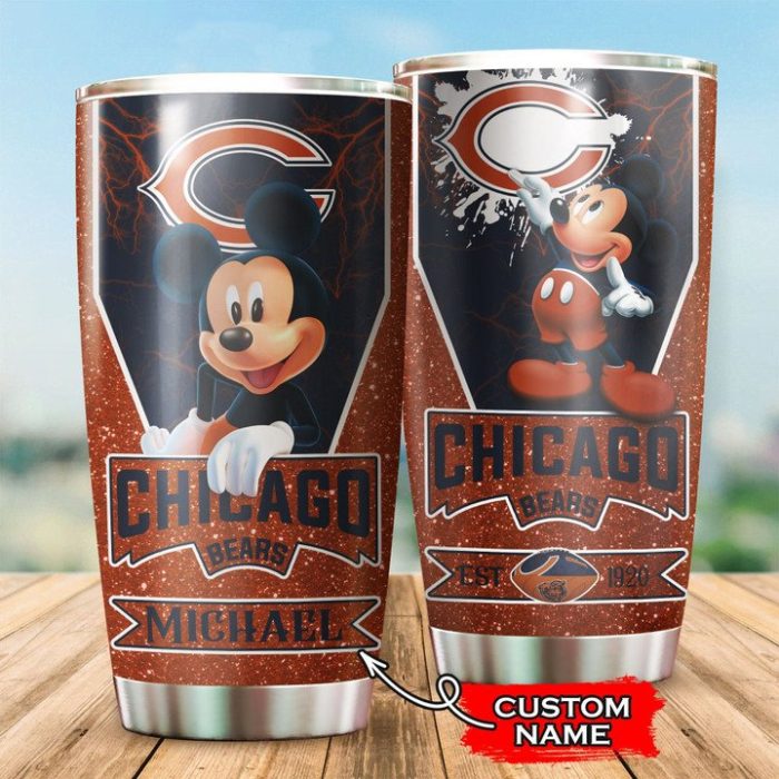 Chicago Bears Tumbler Mickey Mouse NFL Custom Name TB2188