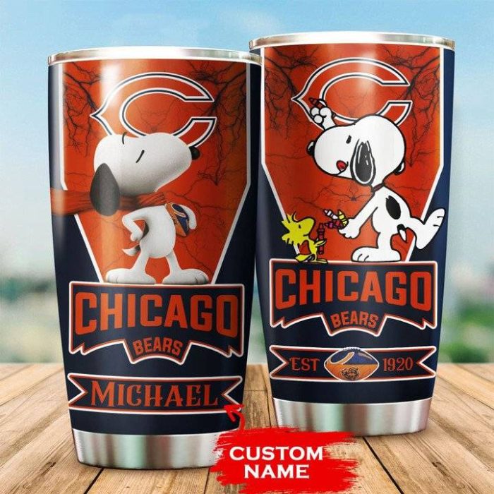 Chicago Bears Tumbler Snoopy NFL Custom Name TB2159