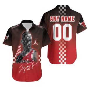 Chicago Bulls Michael Jordan 3 Signature NBA The Last Dance 3D Custom Name Number For Bulls Fans Hawaiian Shirt