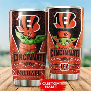 Cincinnati Bengals Tumbler Baby Yoda NFL Custom Name TB0871