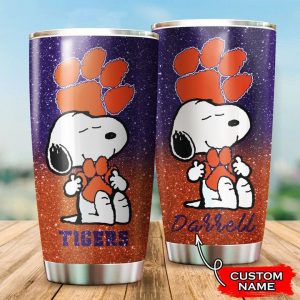 Clemson Tigers Snoopy Custom Name Tumbler TB1755