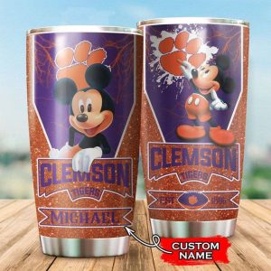Clemson Tigers Tumbler Mickey Mouse NCAA Custom Name TB2113