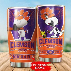 Clemson Tigers Tumbler Snoopy NCAA Custom Name TB0733